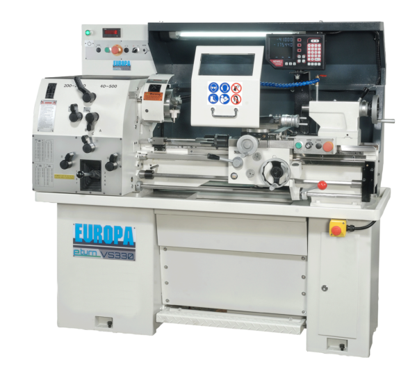 The compact EUROPA eturn VS330 gap bed centre lathe