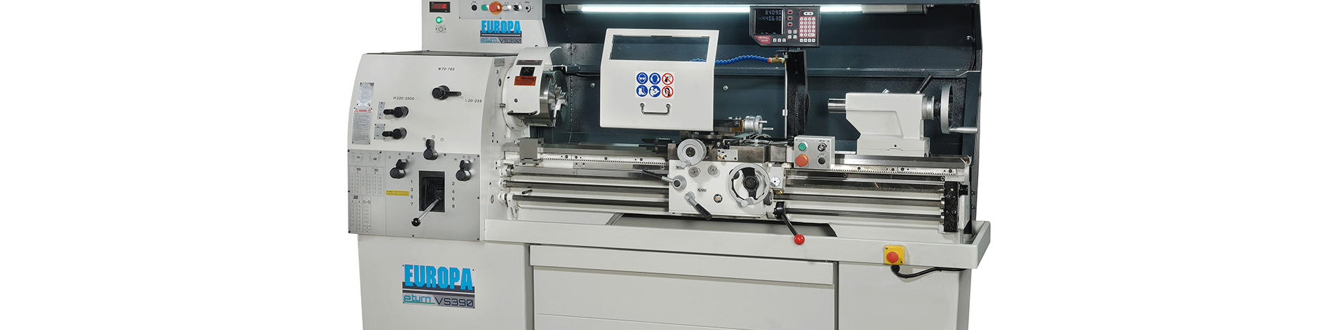 Europa Lathes UK - metal lathes stocked in Kent EUROPA eturn VS390 Gap Bed Centre Lathe