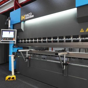 The NEW HACO OptiFORM CNC Press Brake in a showroom